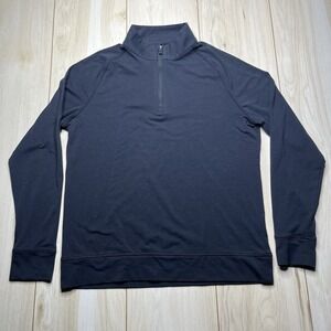 G/Fore 1/4 Zip Stretch Performance Sweater Logo Print Black Mens Size Small